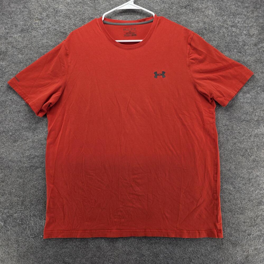 Under Armour Shirt Mens XL Red Short Sleeve Crewneck Tagless Stretch Jersey
